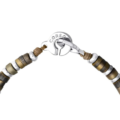 Pulsera baño de rodio, rondeles de piedras naturales - Joyería y bisutería fina