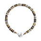 Pulsera baño de rodio, rondeles de piedras naturales - Joyería y bisutería fina