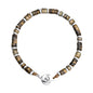 Pulsera baño de rodio, rondeles de piedras naturales - Joyería y bisutería fina