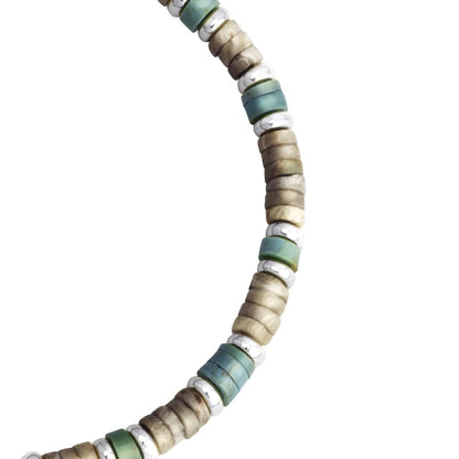 Pulsera baño de rodio, rondeles de piedras naturales - Joyería y bisutería fina