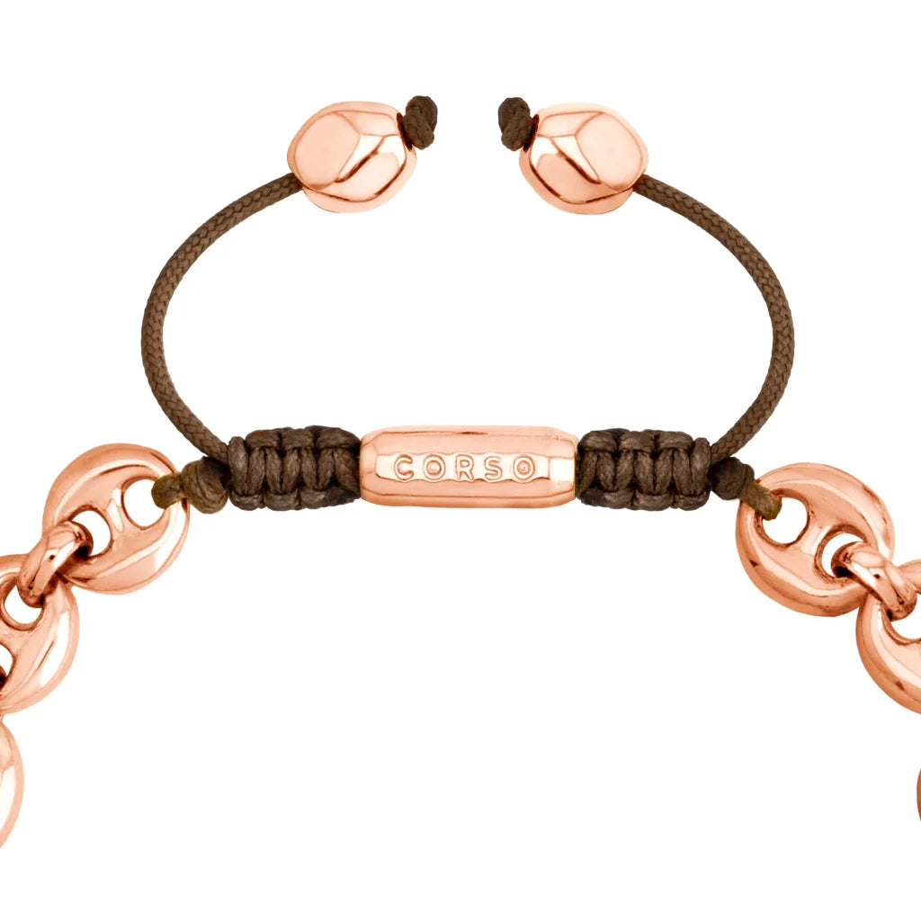Pulsera de eslabones baño oro rosa 22K - Joyería y bisutería fina