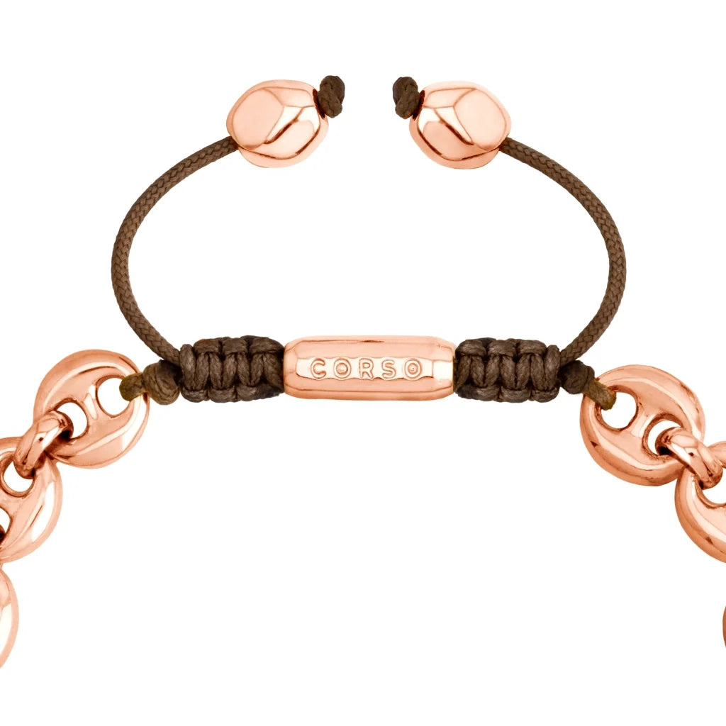 Pulsera de eslabones baño oro rosa 22K - Joyería y bisutería fina