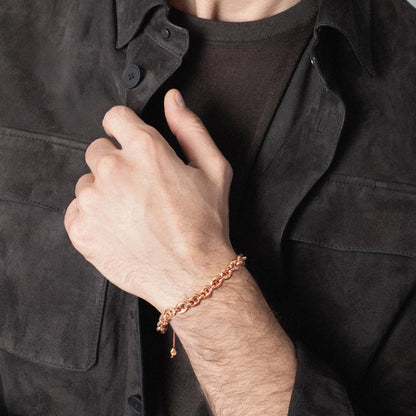 Pulsera de eslabones baño oro rosa 22K - Joyería y bisutería fina