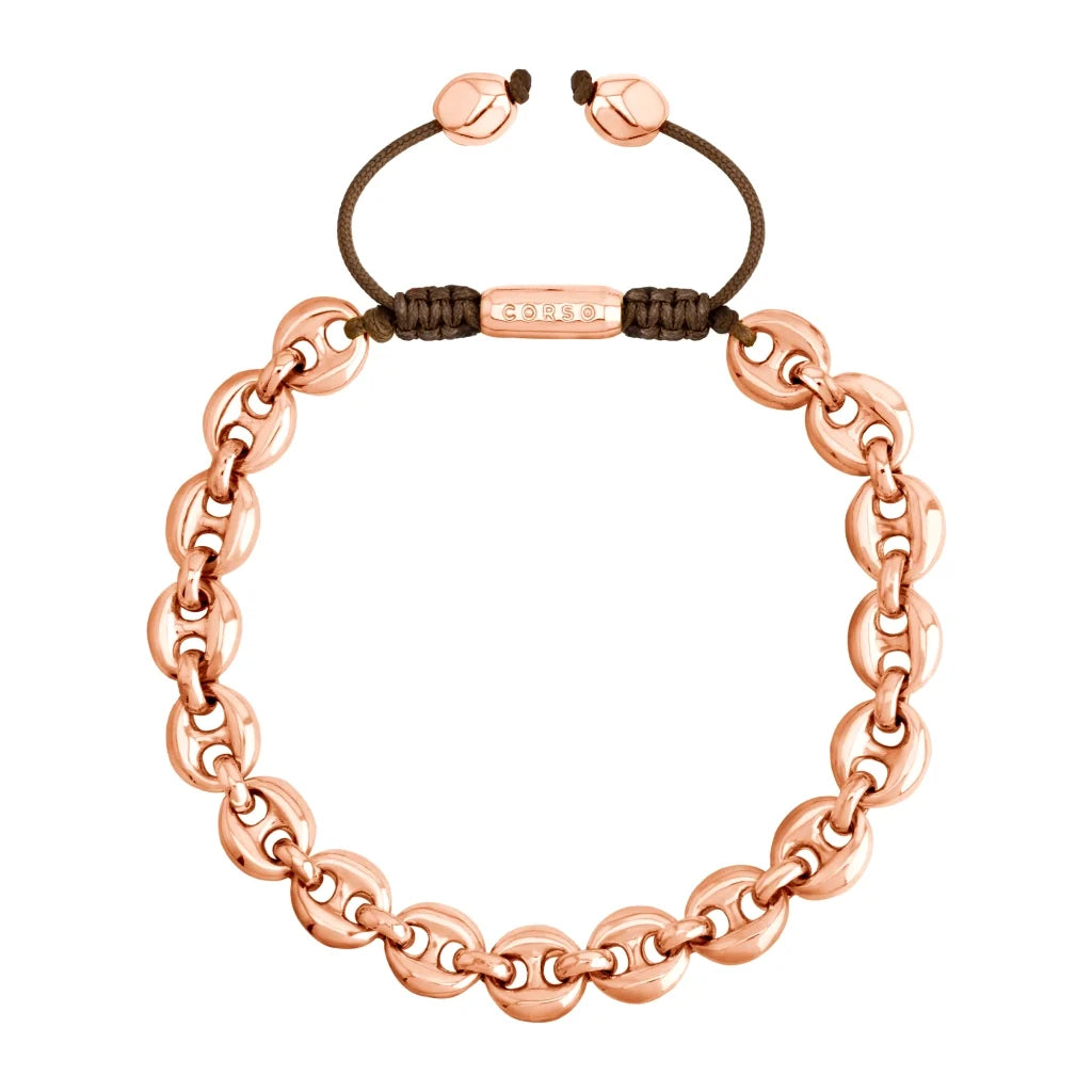 Pulsera de eslabones baño oro rosa 22K - Joyería y bisutería fina