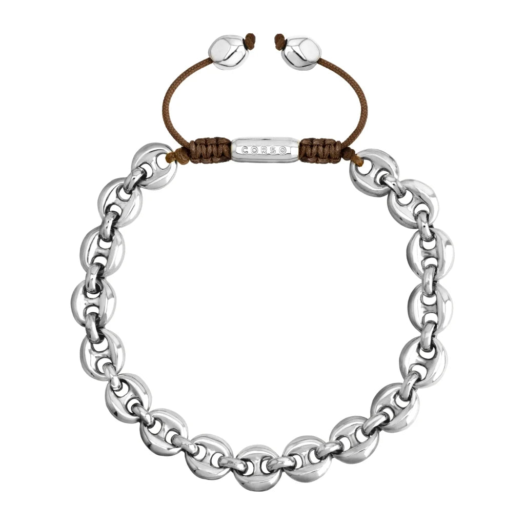 Pulsera de eslabones en baño de Rodio - Joyería y bisutería fina