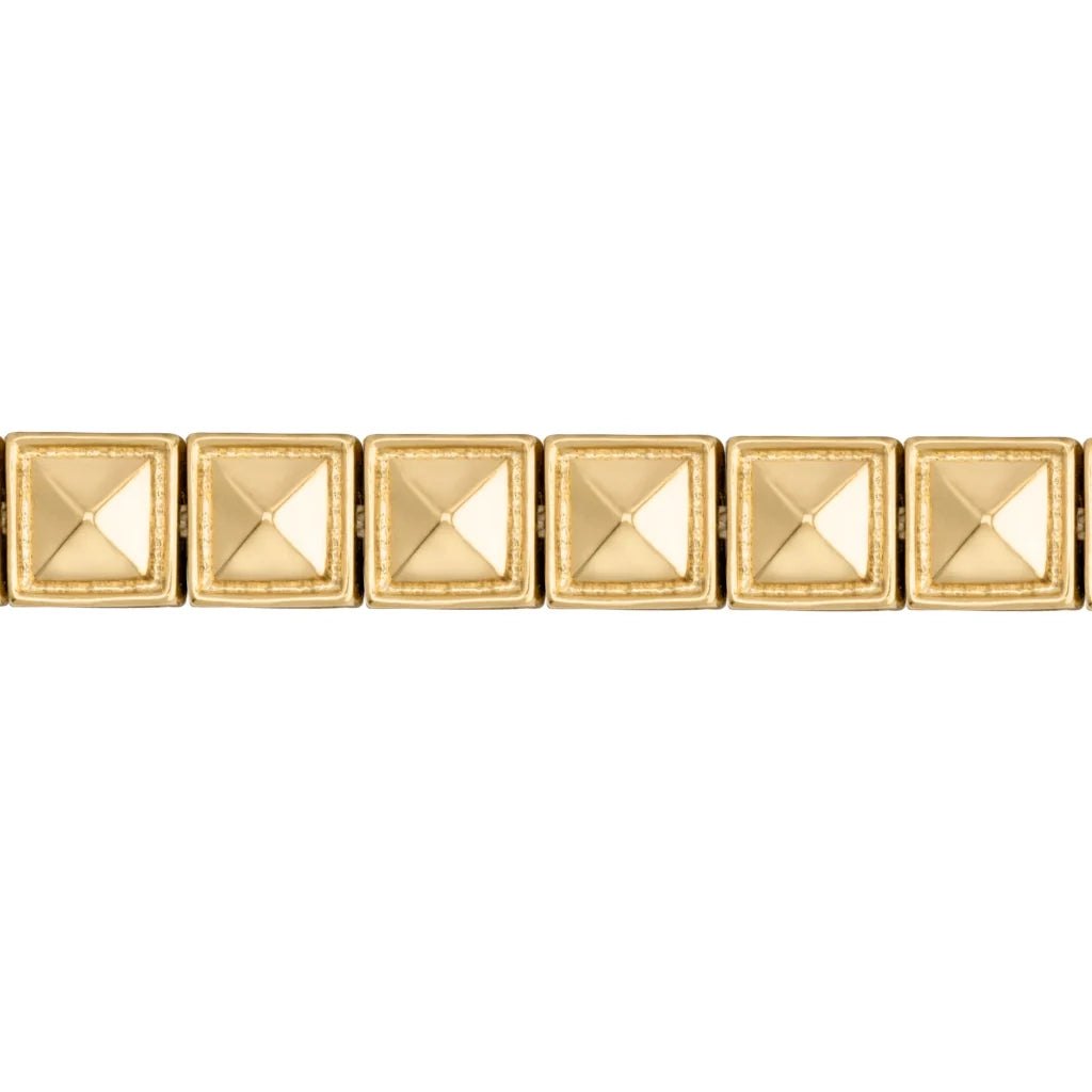 Pulsera Baño de Oro 22K, Oro Rosa 22K, Rodio, Cuentas geométricas - Joyería y bisutería fina