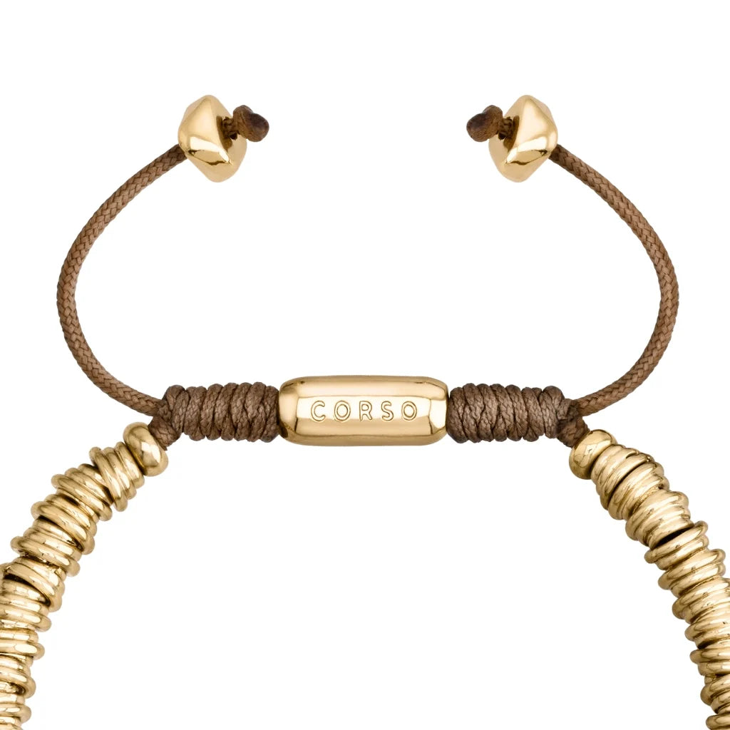 Pulsera Baño de Oro 22K, Oro Rosa 22K, Rodio, Rondeles apilados - Joyería y bisutería fina