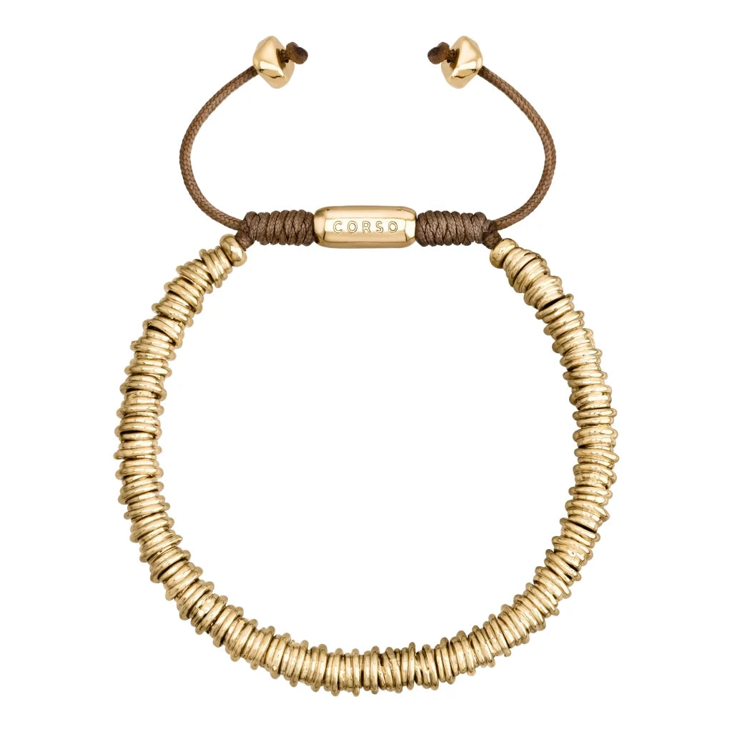 Pulsera Baño de Oro 22K, Oro Rosa 22K, Rodio, Rondeles apilados - Joyería y bisutería fina