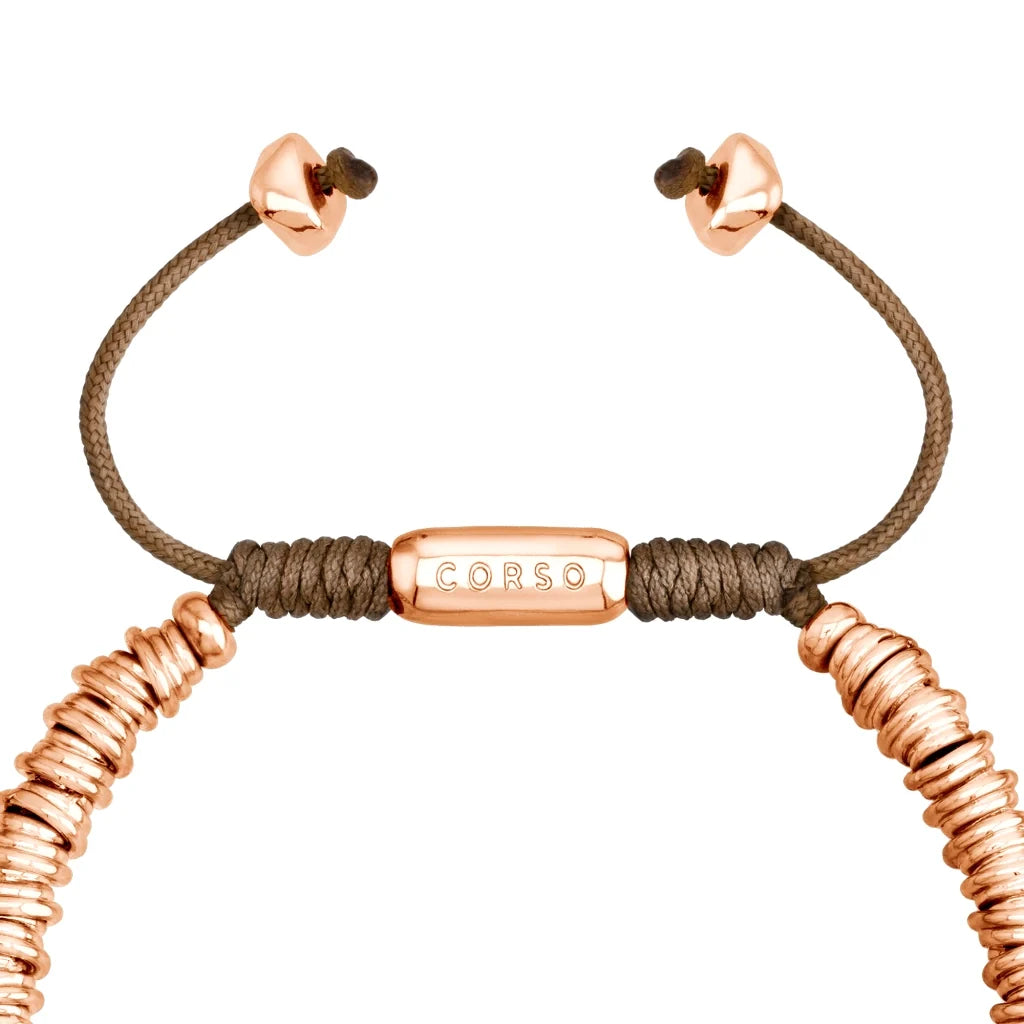 Pulsera Baño de Oro 22K, Oro Rosa 22K, Rodio, Rondeles apilados - Joyería y bisutería fina