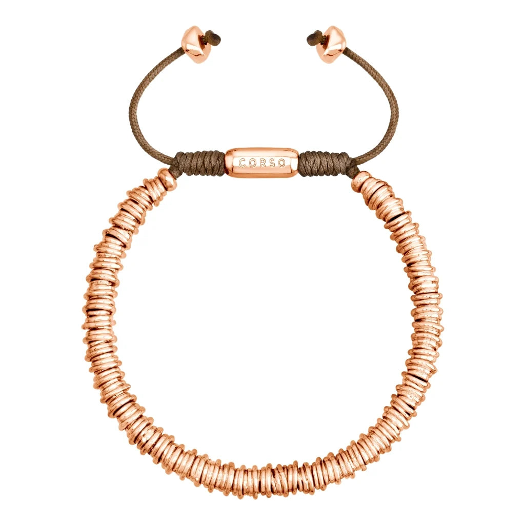 Pulsera Baño de Oro 22K, Oro Rosa 22K, Rodio, Rondeles apilados - Joyería y bisutería fina