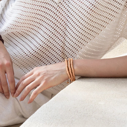 Pulsera Baño de Oro 22K, Oro Rosa 22K, Rodio, Rondeles apilados - Joyería y bisutería fina