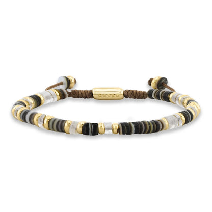 Pulsera en baño de Oro 22K, conchas filipinas heishi, cuarzo blanco - Joyería y bisutería fina