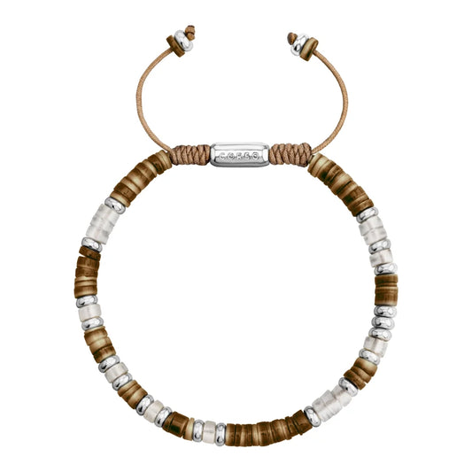 Pulsera en baño de Rodio, conchas filipinas heishi, cuarzo blanco - Joyería y bisutería fina