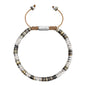 Pulsera en baño de Rodio, conchas filipinas heishi, cuarzo blanco - Joyería y bisutería fina