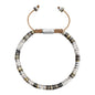 Pulsera en baño de Rodio, conchas filipinas heishi, cuarzo blanco - Joyería y bisutería fina