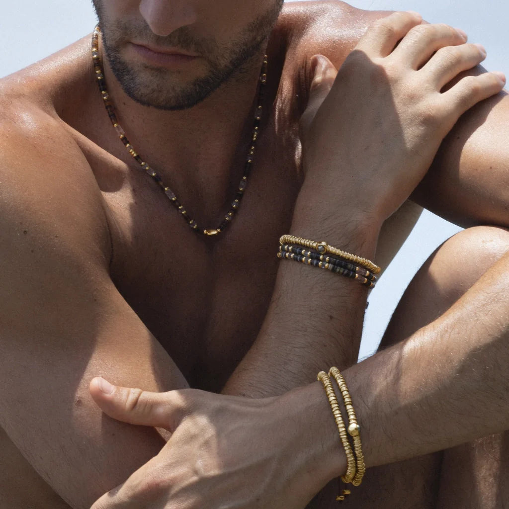 Pulsera Bañado en Oro 22K, Piedras naturales - Joyería y bisutería fina