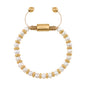 Pulsera ajustable en baño de oro 22K, oro rosa 22K o rodio, con perlas japonesas de 5mm - Joyería y bisutería fina