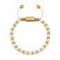 Pulsera ajustable en baño de oro 22K, oro rosa 22K o rodio, con perlas japonesas de 5mm - Joyería y bisutería fina