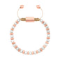 Pulsera ajustable en baño de oro 22K, oro rosa 22K o rodio, con perlas japonesas de 5mm - Joyería y bisutería fina