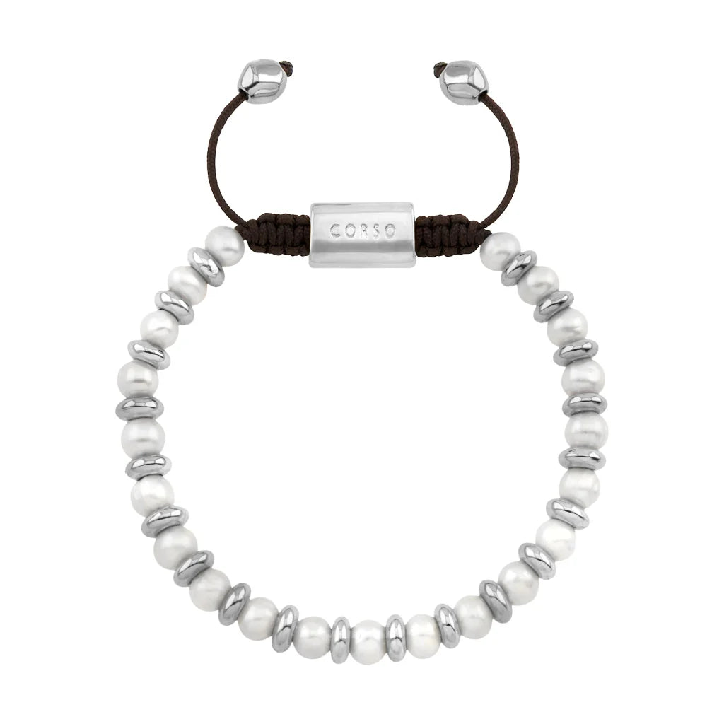 Pulsera ajustable en baño de oro 22K, oro rosa 22K o rodio, con perlas japonesas de 5mm - Joyería y bisutería fina