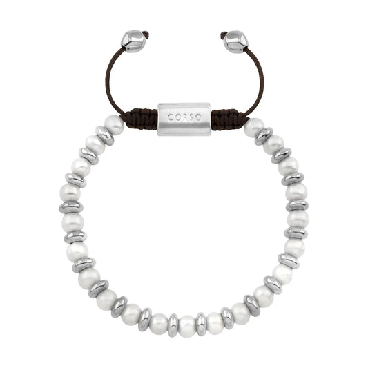 Pulsera ajustable en baño de oro 22K, oro rosa 22K o rodio, con perlas japonesas de 5mm - Joyería y bisutería fina