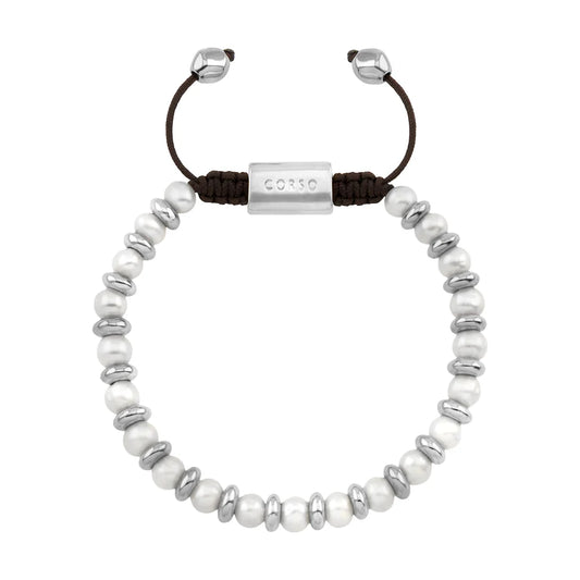 Pulsera ajustable en baño de oro 22K, oro rosa 22K o rodio, con perlas japonesas de 5mm - Joyería y bisutería fina