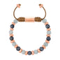 Pulsera ajustable, con piedras naturales de 6mm, baño de rodio - Joyería y bisutería fina