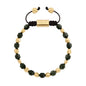 Pulsera ajustable con broche insignia Corso y cuentas facetadas en baño de oro de 22K, con piedra turmalina facetada - Joyería y bisutería fina