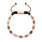 Pulsera ajustable con broche insignia Corso y cuentas facetadas en baño oro rosa de 22k, con piedra turmalina multicolor facetada - Joyería y bisutería fina