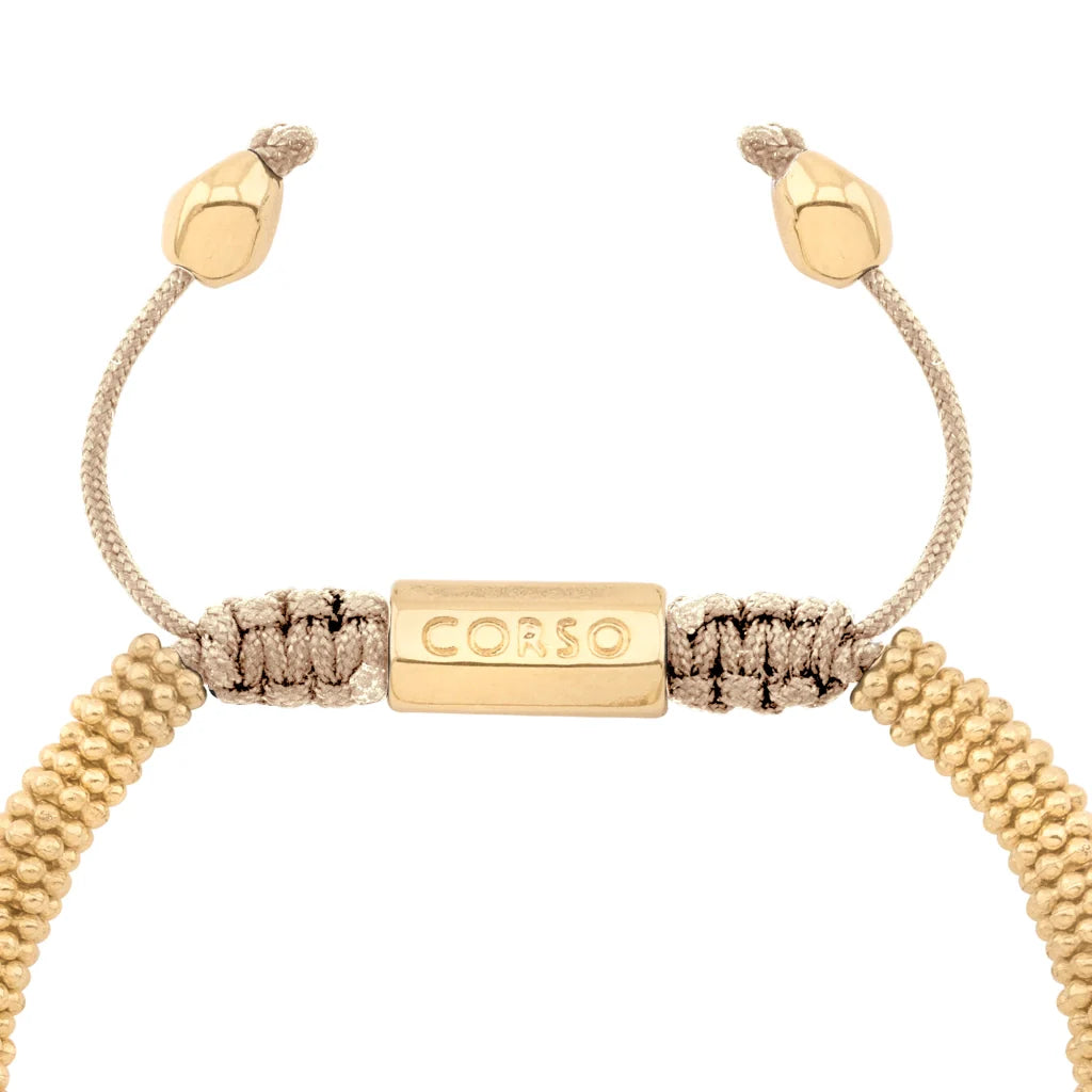 Pulsera con mantras, miniflor y placa octagonal en baño de oro 22K - Joyería y bisutería fina