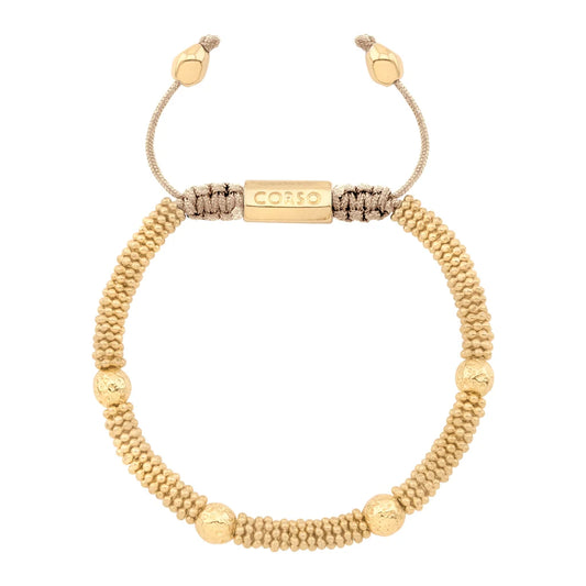 Pulsera con mantras, miniflor y placa octagonal en baño de oro 22K - Joyería y bisutería fina