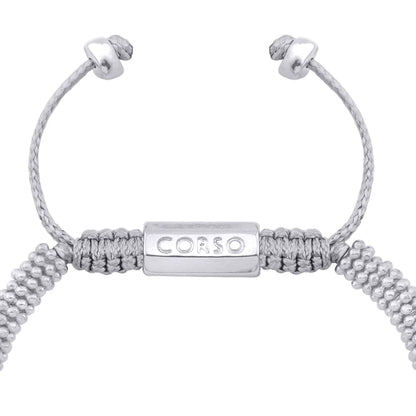 Pulsera con mantras, miniflor y placa octagonal en baño de rodio - Joyería y bisutería fina