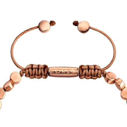 Pulsera con cuentas cilíndricas bañadas en oro rosa 22K - Joyería y bisutería fina