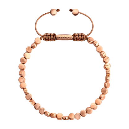 Pulsera con cuentas cilíndricas bañadas en oro rosa 22K - Joyería y bisutería fina