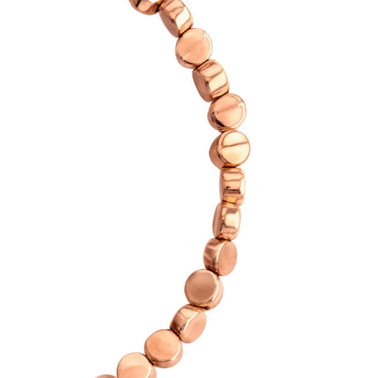 Pulsera con cuentas cilíndricas bañadas en oro rosa 22K - Joyería y bisutería fina