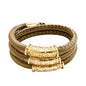 Pulsera Baño de Oro 22K, piel natural nappa, diseño hojas de laurel - Joyería y bisutería fina